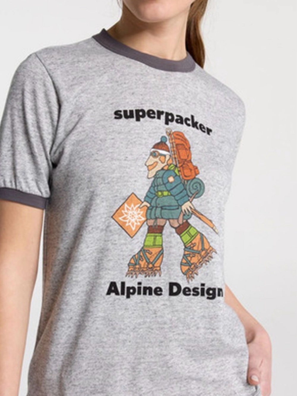 Alpine Design "Superpacker" Hike Short Sleeve Ringer T-Shirt. Sz M. NWT